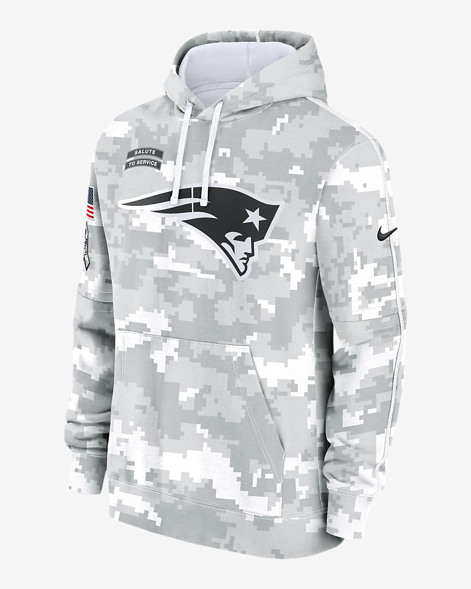 New England Patriots Salute to Service Primary Edge Club Men s Nike NFL Pullover Hoodie. Nike